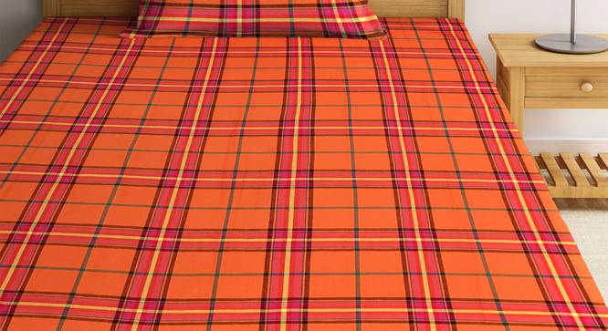 Murphy Bedsheet Set (Orange, Single Size) by Urban Ladder - Front View Design 1 - 424623