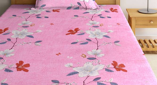 Lorrin Bedsheet Set (Pink, Single Size) by Urban Ladder - Front View Design 1 - 424748
