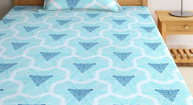 Roscoe Bedsheet Set (Blue, Single Size) by Urban Ladder - Front View Design 1 - 424930