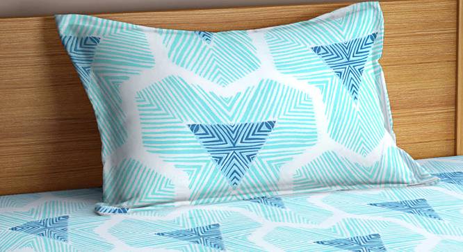 Roscoe Bedsheet Set (Blue, Single Size) by Urban Ladder - Cross View Design 1 - 424941