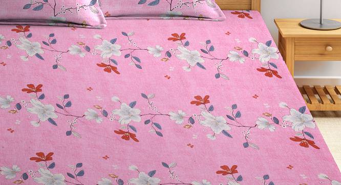 Sassie Bedsheet Set (Pink, King Size) by Urban Ladder - Front View Design 1 - 424982
