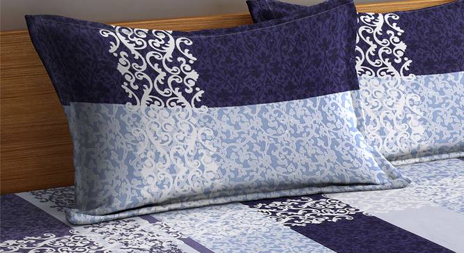Yolaine Bedsheet Set (Blue, King Size) by Urban Ladder - Cross View Design 1 - 424992