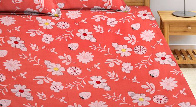 Sheba Bedsheet Set (Orange, King Size) by Urban Ladder - Front View Design 1 - 425025