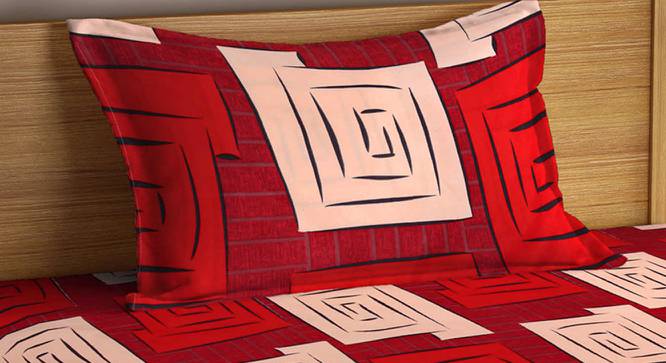 Theo Bedsheet Set (Red, Single Size) by Urban Ladder - Cross View Design 1 - 425158