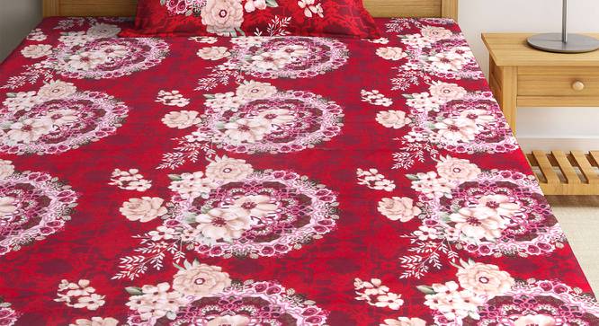 Alyssa Bedsheet Set (Red, Single Size) by Urban Ladder - Front View Design 1 - 425409
