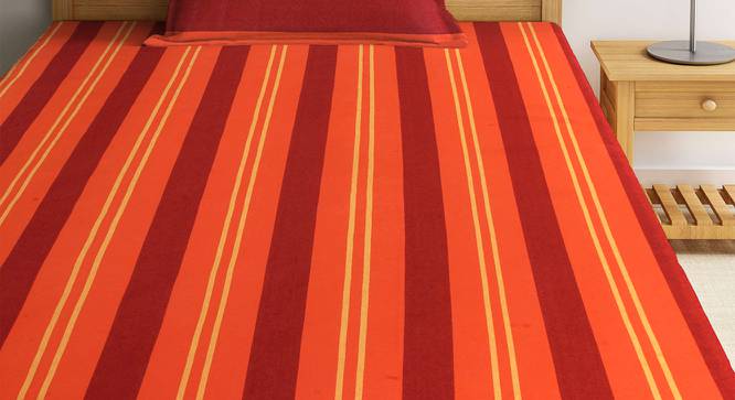 Yarley Bedsheet Set (Orange, Single Size) by Urban Ladder - Front View Design 1 - 425411