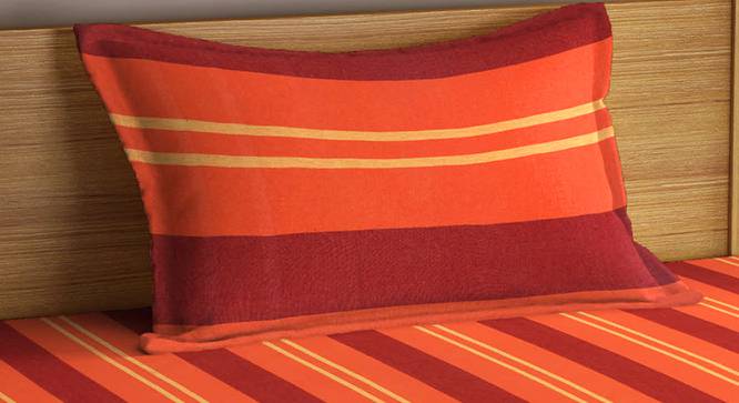 Yarley Bedsheet Set (Orange, Single Size) by Urban Ladder - Cross View Design 1 - 425421
