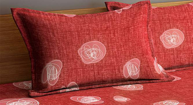 Princessa Bedsheet Set (Red, King Size) by Urban Ladder - Cross View Design 1 - 425460