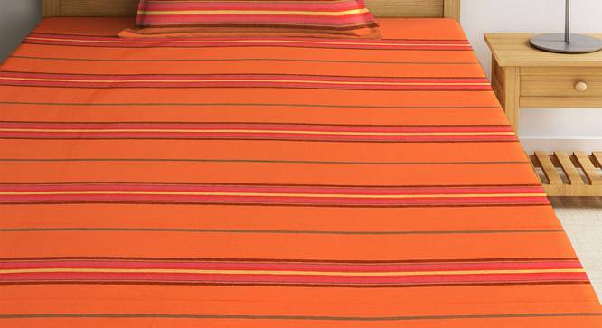 Bordeaux Bedsheet Set (Orange, Single Size) by Urban Ladder - Front View Design 1 - 425492