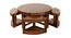Vega Coffee Table With Stools (HONEY, HONEY Finish) by Urban Ladder - Front View Design 1 - 425980