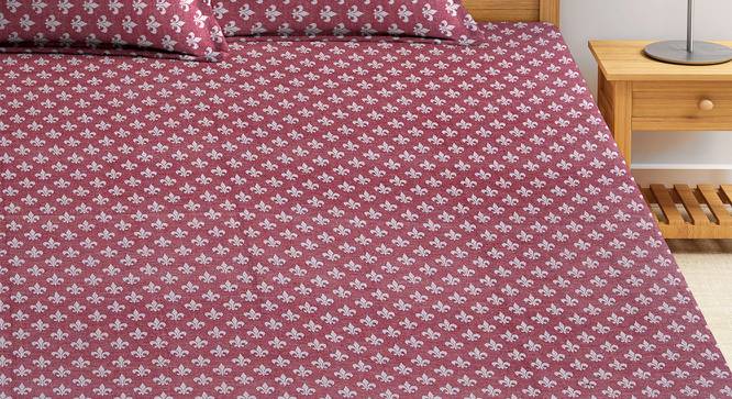 Hender Bedsheet Set (Red, King Size) by Urban Ladder - Front View Design 1 - 426202