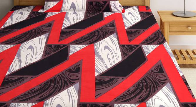 Skeeter Bedsheet Set (Red, Single Size) by Urban Ladder - Front View Design 1 - 426203