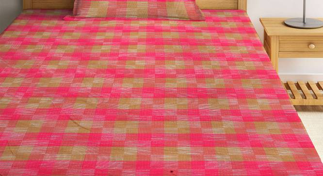Tristan Bedsheet Set (Pink, Single Size) by Urban Ladder - Front View Design 1 - 426204