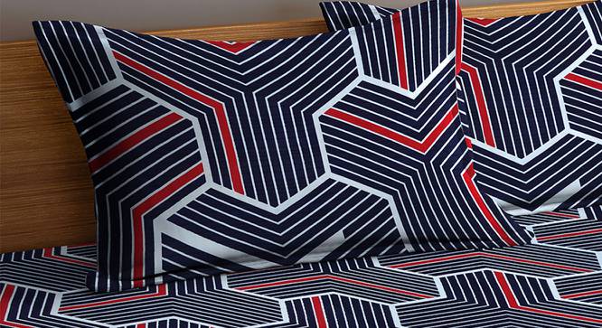 Astro Bedsheet Set (Blue, King Size) by Urban Ladder - Cross View Design 1 - 426273