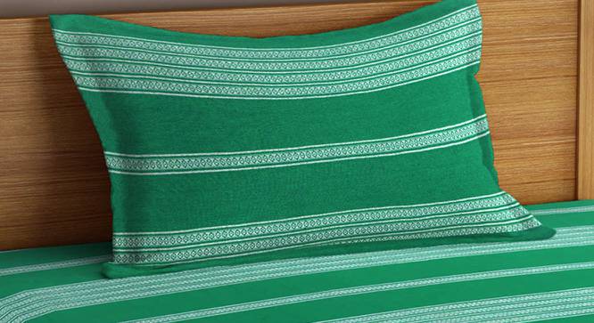 Nara Bedsheet Set (Green, Single Size) by Urban Ladder - Cross View Design 1 - 426436