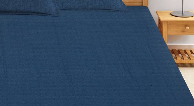 Emirone Bedsheet Set (Blue, King Size) by Urban Ladder - Front View Design 1 - 426469