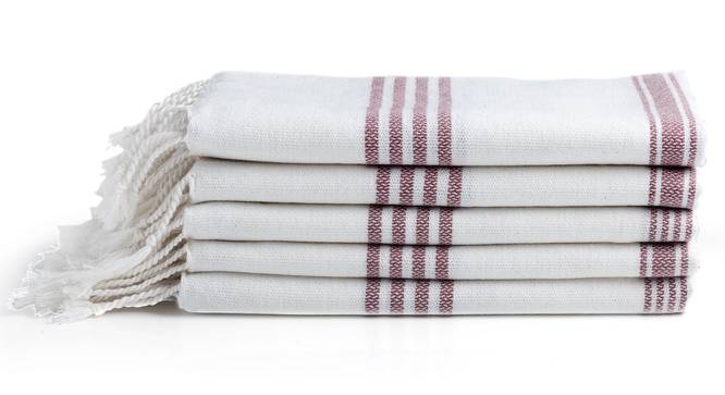 Alani Hand Towel Set of 5 (Red) by Urban Ladder - Cross View Design 1 - 426855
