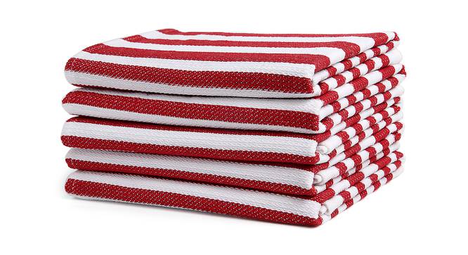 Leila Hand Towel Set of 5 (Red) by Urban Ladder - Cross View Design 1 - 427193