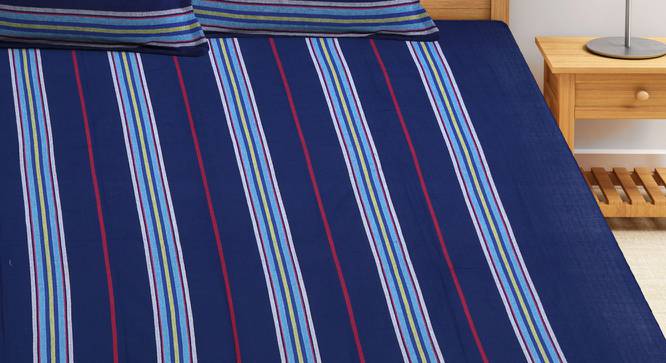 Pons Bedsheet Set (Blue, King Size) by Urban Ladder - Front View Design 1 - 427226