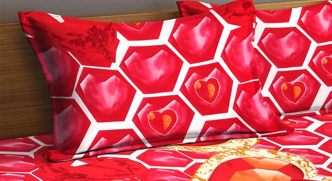 Dahlia Bedsheet Set (Red, King Size) by Urban Ladder - Cross View Design 1 - 427232