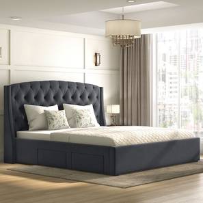 Aspen upholstered storage bed color grey size king lp