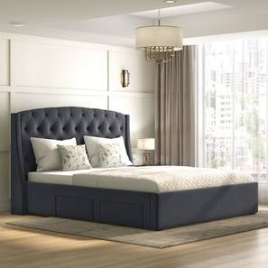 Aspen upholstered storage bed color grey size queen lp