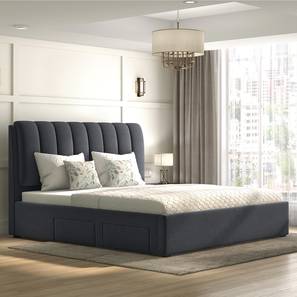 Faroe Bed Design Design Faroe Upholstered Storage Bed (Grey, King Bed Size)