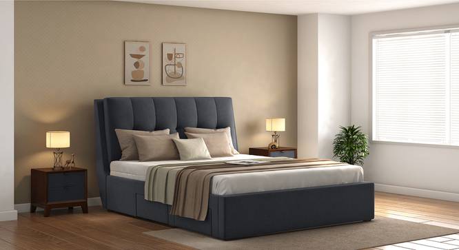 Bornholm Upholstered Storage Bed (Grey, Queen Bed Size) by Urban Ladder - Design 1 Full View - 428219