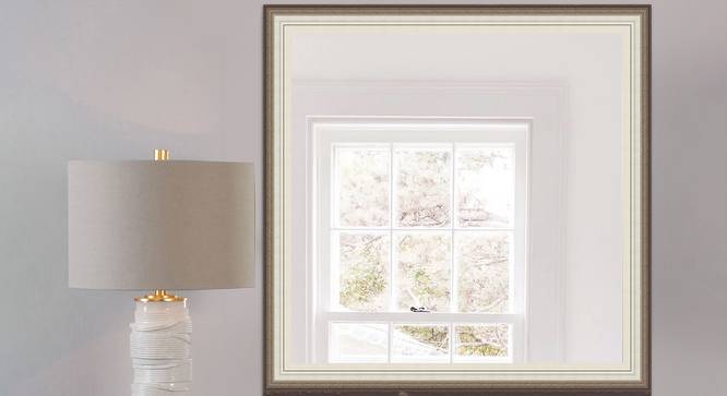 Callie Wall Mirror (Simple Configuration, Cream, White & Brown) by Urban Ladder - Front View Design 1 - 428252