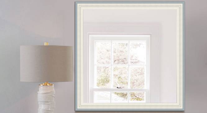 Callie Wall Mirror (Simple Configuration, Cream, White & Light Brown) by Urban Ladder - Front View Design 1 - 428253