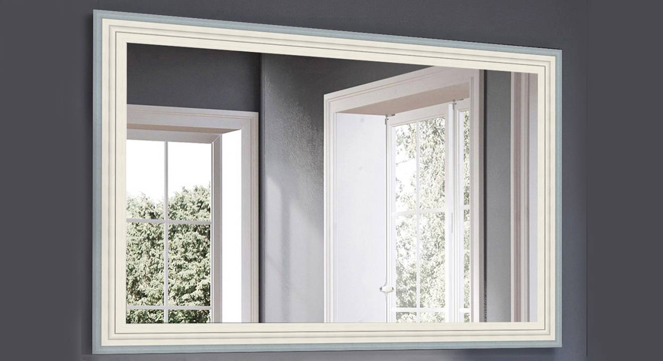 Cream, Brown & Black Glass Wall Mirror Urban Ladder