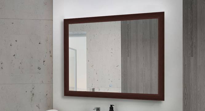 Logan Wall Mirror (Dark Brown, Simple Configuration) by Urban Ladder - Front View Design 1 - 428319