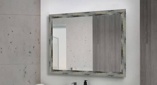Logan Wall Mirror (Simple Configuration, Darkbrown, Black) by Urban Ladder - Front View Design 1 - 428321