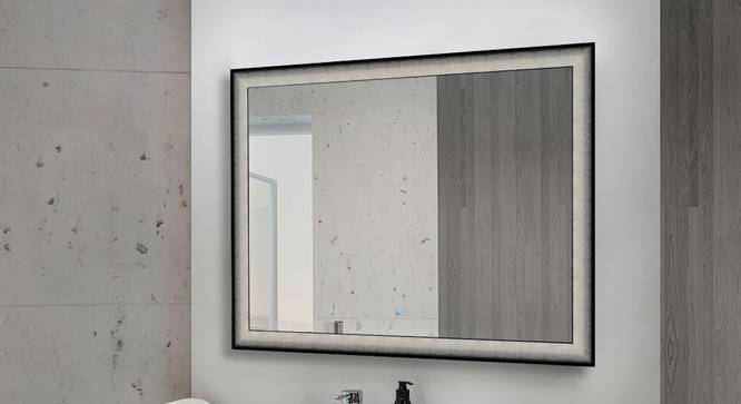 Logan Wall Mirror (Simple Configuration, Silver, Black) by Urban Ladder - Front View Design 1 - 428322