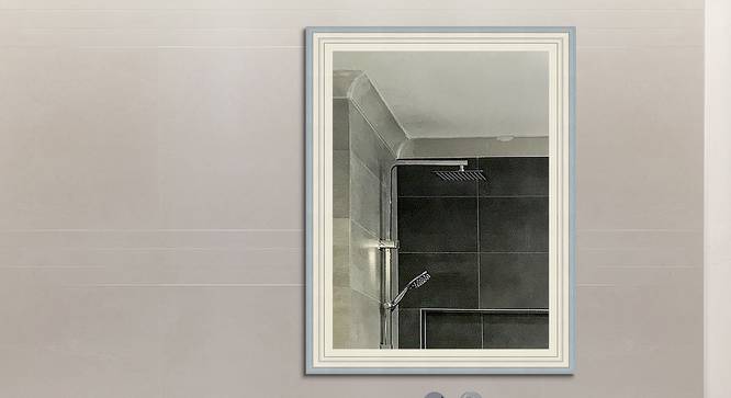 Mason Wall Mirror (Simple Configuration, Cream, White & Light Brown) by Urban Ladder - Front View Design 1 - 428377