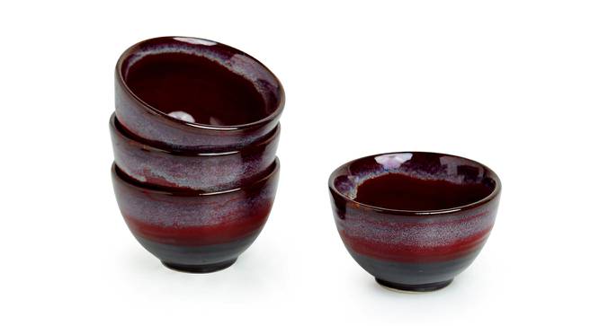 Adalynn Dining Bowls Set (Set Of 4 Set, Black, Crimson & Ombre Blue) by Urban Ladder - Front View Design 1 - 428412