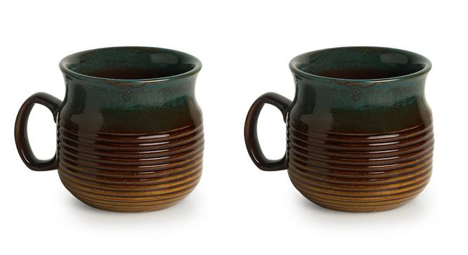 Alyssa Mugs Set of 2 (Set Of 2 Set, Amber with Teal Tints) by Urban Ladder - Front View Design 1 - 428567
