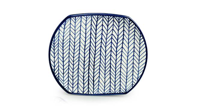 Amari Dinner Plates (Set Of 2 Set, Indigo Blue & White) by Urban Ladder - Cross View Design 1 - 428583