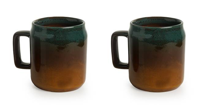 Ariel Mugs Set of 2 (Set Of 2 Set, Amber with Teal Tints) by Urban Ladder - Front View Design 1 - 428659