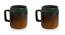 Ariel Mugs Set of 2 (Set Of 2 Set, Amber with Teal Tints) by Urban Ladder - Front View Design 1 - 428659