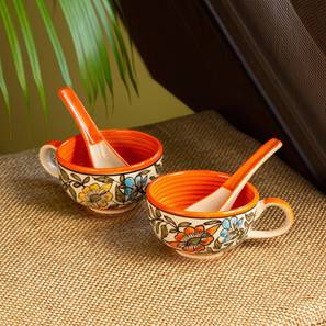 Bagheecha handled soup bowls with spoons set of 2 lp