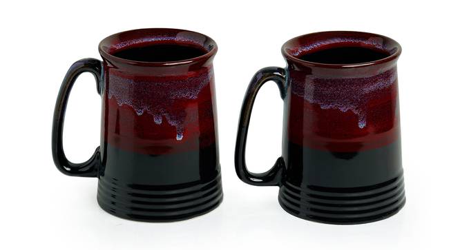 Autumn Beer & Milk Mugs Set of 2 (Set Of 2 Set, Black, Crimson & Ombre Blue) by Urban Ladder - Front View Design 1 - 428728