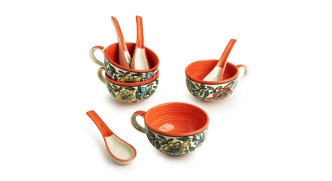 Bagheecha Handled Soup Bowls With Spoons (Set Of 4 Set) by Urban Ladder - Front View Design 1 - 428735