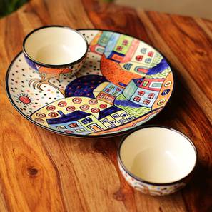 Serveware Design Brooklyn Plate With Serving Bowls Set of 3 (Set of 3 Set)