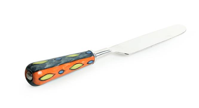 Blakely Table Knives Set of 6 (Silver & Multicolour) by Urban Ladder - Cross View Design 1 - 428852