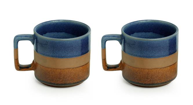 Caramel Mugs Set of 2 (Set Of 2 Set, Navy Blue, Earthen Brown & Cinnamon Brown) by Urban Ladder - Front View Design 1 - 428941