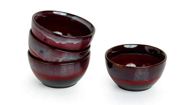 Cora Dining Bowls Set (Set Of 4 Set, Black, Crimson & Ombre Blue) by Urban Ladder - Front View Design 1 - 429035