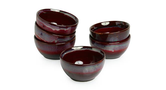Cora Dining Bowls Set (Set of 6 Set, Black, Crimson & Ombre Blue) by Urban Ladder - Front View Design 1 - 429036