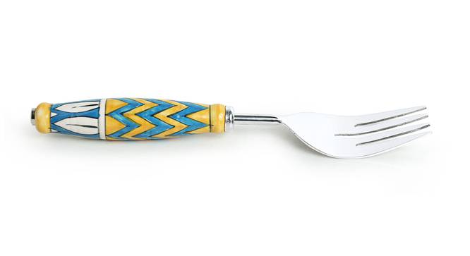 Daar Serving Fork & Scraper (Silver & Multicolour) by Urban Ladder - Cross View Design 1 - 429051
