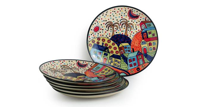 Eliana Dinner Plates Set of 6 (Set of 6 Set, Multicolored) by Urban Ladder - Front View Design 1 - 429234
